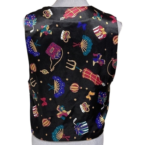 Diane von Furstenberg Vest Artsy 90s Color Authority Womens Satin size Small - Picture 3 of 5